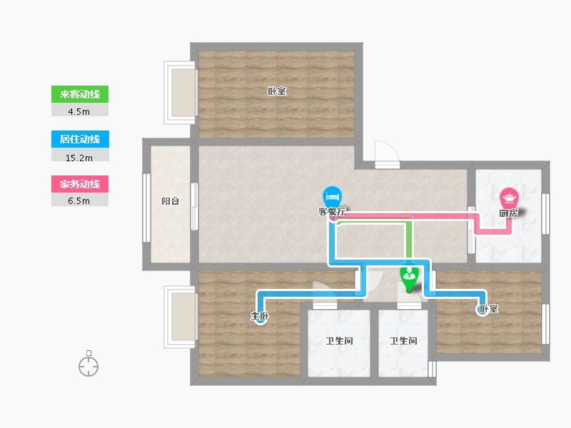 山东省-菏泽市-东明金座小区-119.00-户型库-动静线