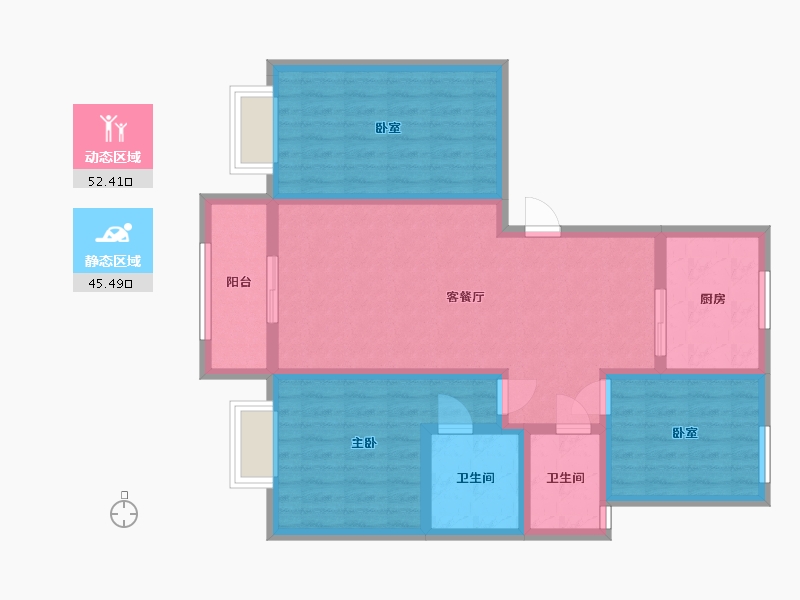 山东省-菏泽市-东明金座小区-119.00-户型库-动静分区