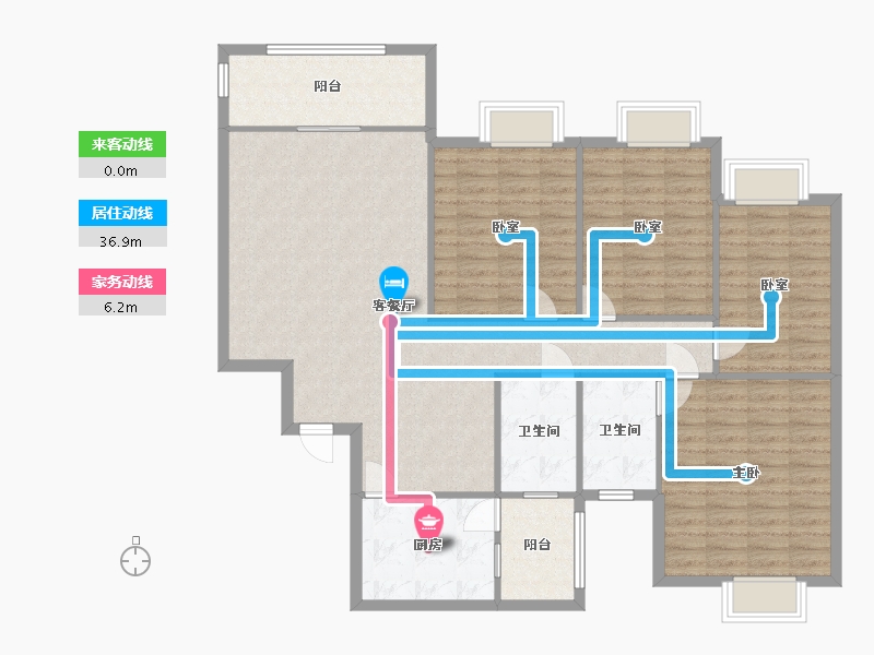 四川省-成都市-天府名居-金沙江苑-135.20-户型库-动静线