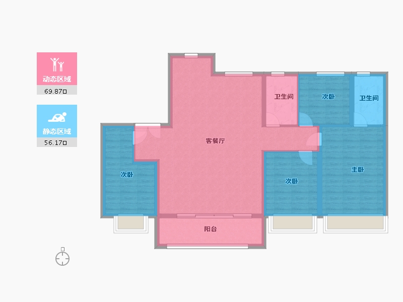 陕西省-西安市-龙湖云璟-114.40-户型库-动静分区