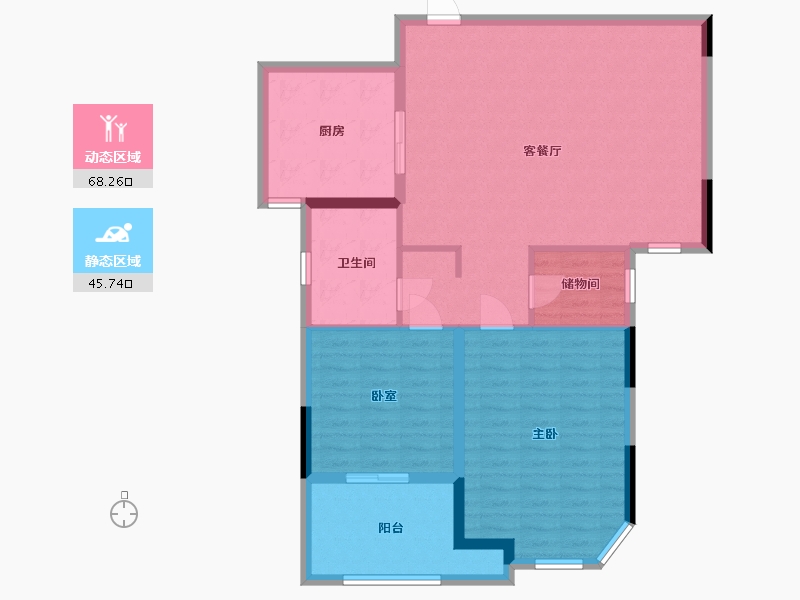 浙江省-杭州市-西文南苑-72.00-户型库-动静分区