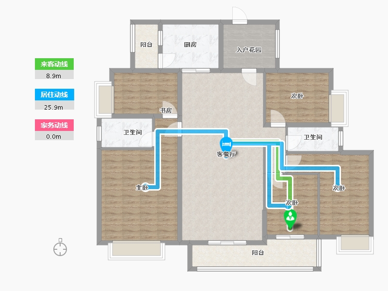 广东省-广州市-小新塘回迁房D5区-150.00-户型库-动静线