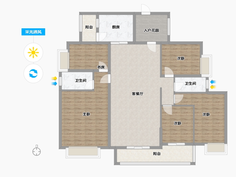 广东省-广州市-小新塘回迁房D5区-150.00-户型库-采光通风