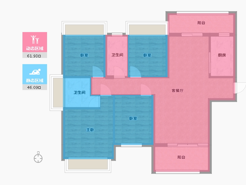 广东省-肇庆市-鸿景城北苑-99.00-户型库-动静分区