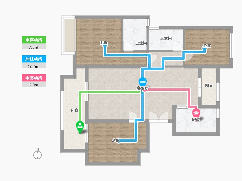 重庆-重庆市-金科中央公园城二期北地块-90.29-户型库-动静线