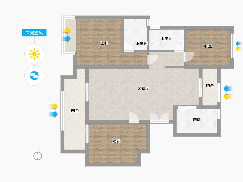 重庆-重庆市-金科中央公园城二期北地块-90.29-户型库-采光通风