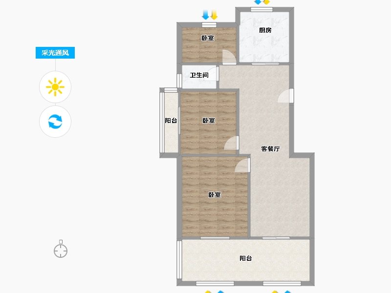 江苏省-盐城市-八林新寓-85.00-户型库-采光通风