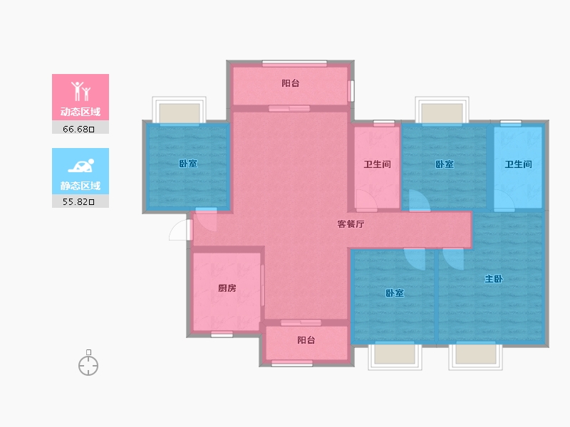 广东省-珠海市-银溪雅苑-109.33-户型库-动静分区