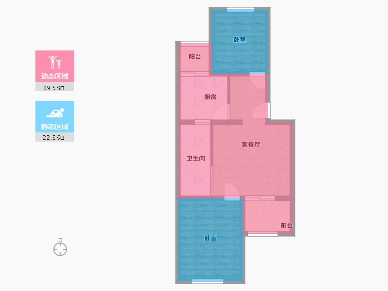 北京-北京市-南十里居-54.46-户型库-动静分区