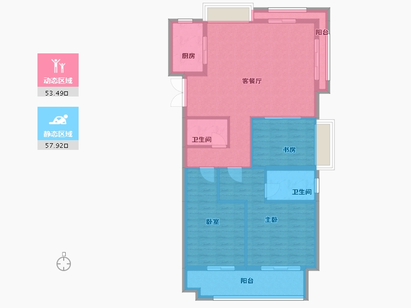 浙江省-台州市-福玺江南-99.60-户型库-动静分区