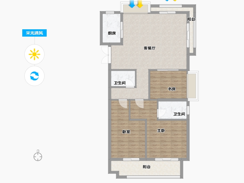 浙江省-台州市-福玺江南-99.60-户型库-采光通风