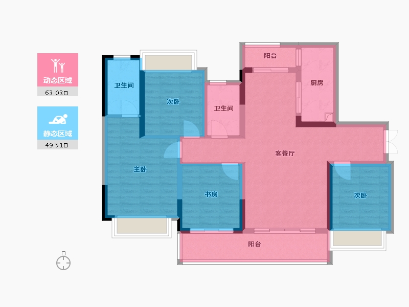 四川省-达州市-铁投莲花府邸-99.20-户型库-动静分区