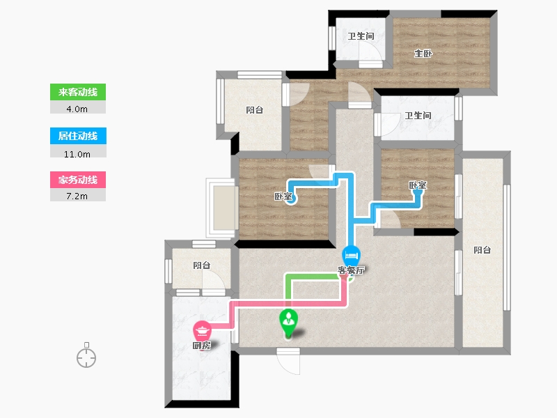 四川省-南充市-明宇凤悦台-89.60-户型库-动静线