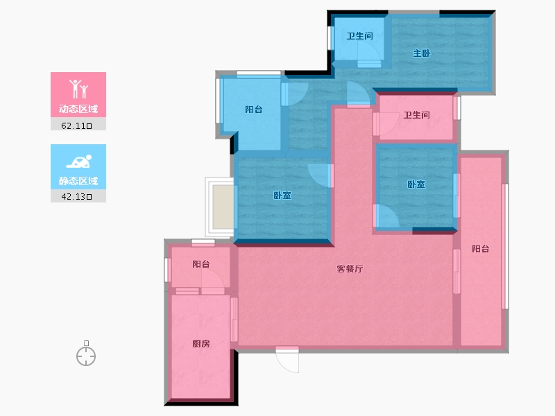 四川省-南充市-明宇凤悦台-89.60-户型库-动静分区