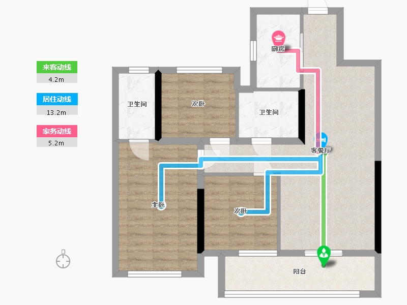 湖北省-孝感市-鼎观世界-76.80-户型库-动静线