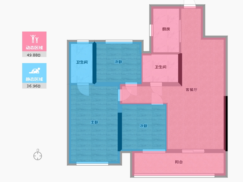 湖北省-孝感市-鼎观世界-76.80-户型库-动静分区