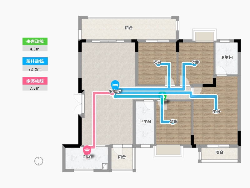 广西壮族自治区-桂林市-兴进御园-126.00-户型库-动静线