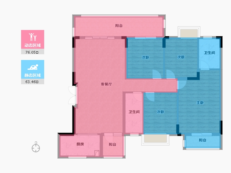 广西壮族自治区-桂林市-兴进御园-126.00-户型库-动静分区