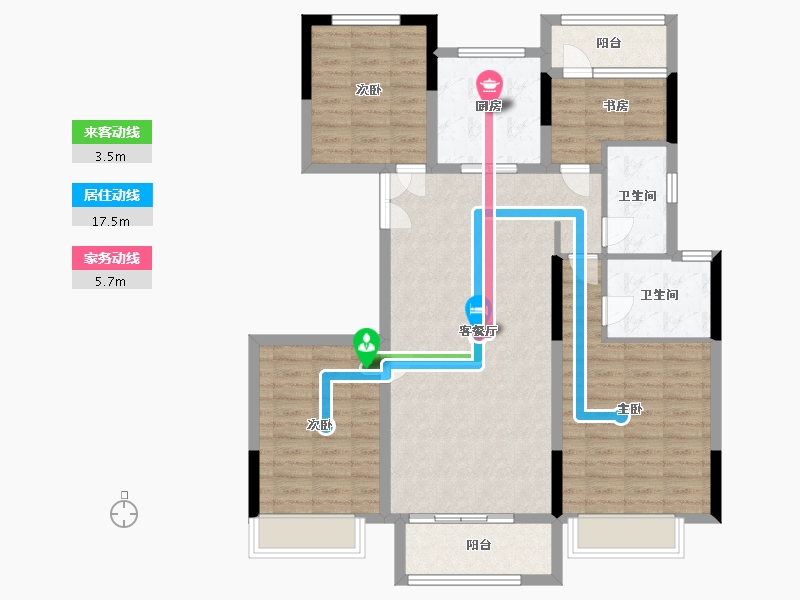 江苏省-徐州市-中梁首府-105.60-户型库-动静线