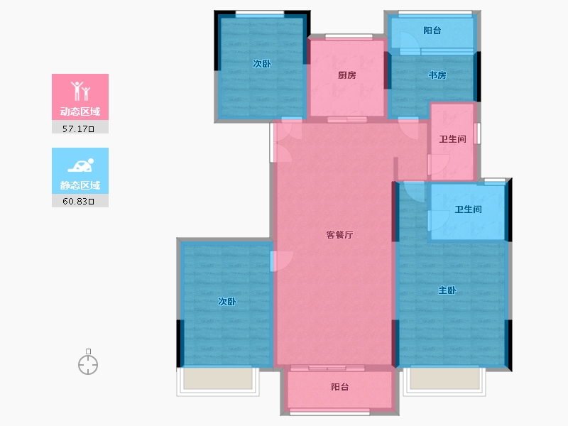 江苏省-徐州市-中梁首府-105.60-户型库-动静分区