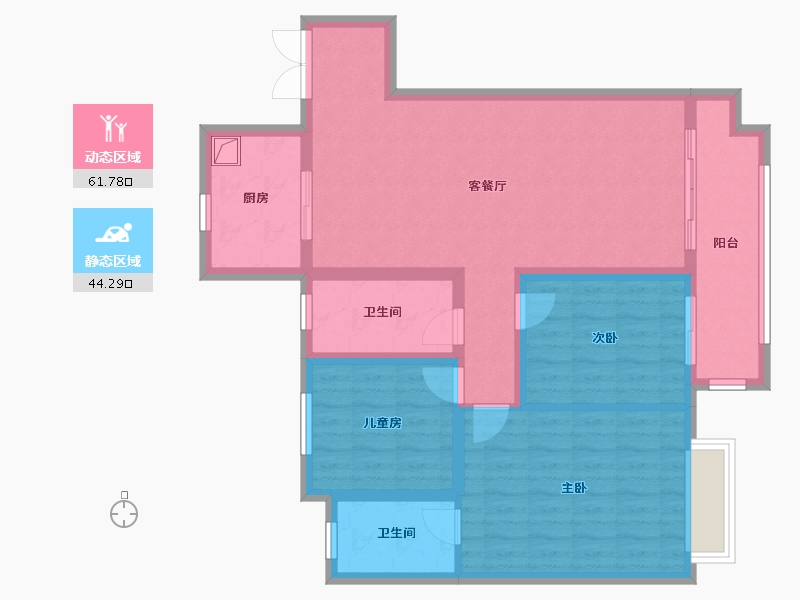 湖北省-荆州市-吾悦华府-101.47-户型库-动静分区