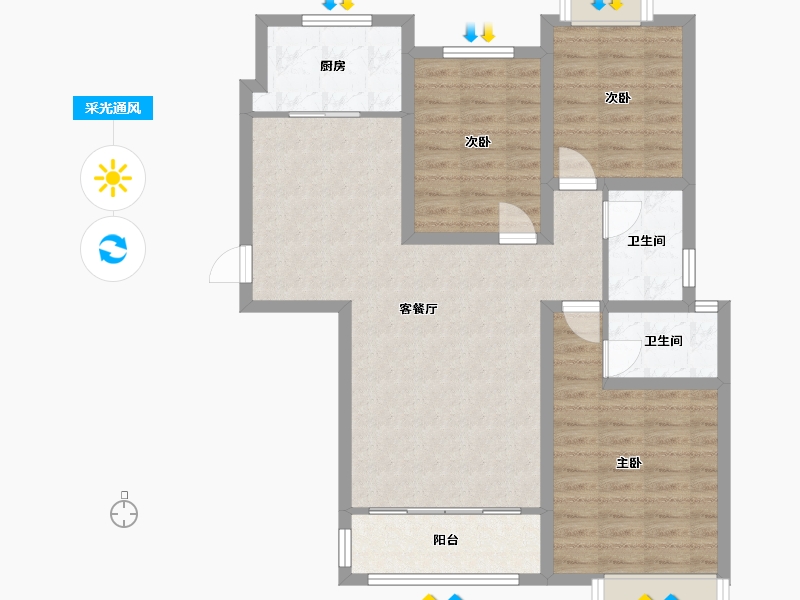 河南省-信阳市-家和美林湖-97.60-户型库-采光通风