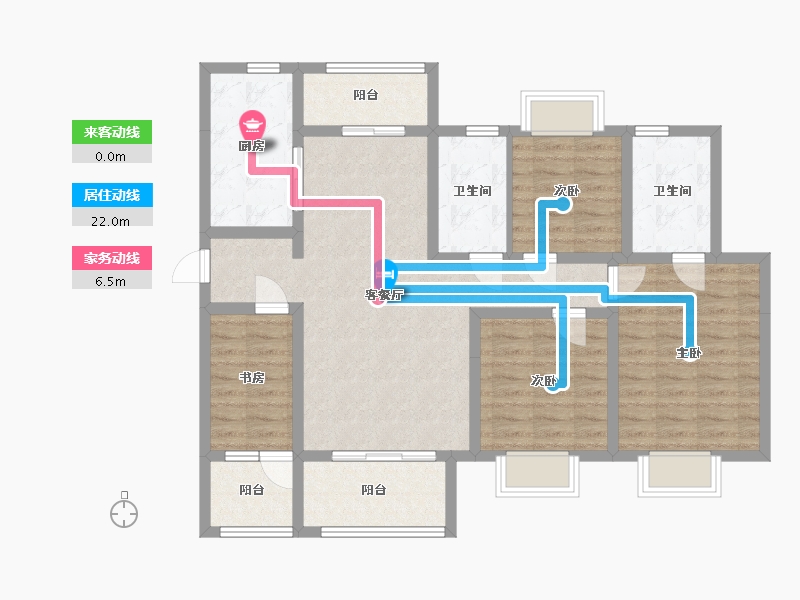 湖北省-襄阳市-华侨城天鹅堡天樾-110.40-户型库-动静线