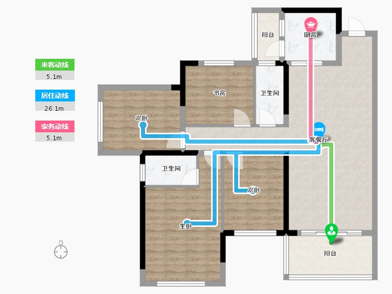 广西壮族自治区-梧州市-岑溪梧桐墅-103.20-户型库-动静线