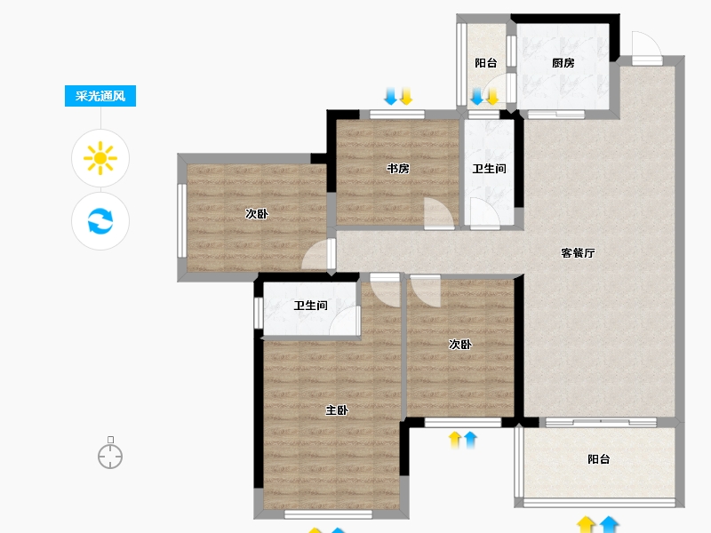 广西壮族自治区-梧州市-岑溪梧桐墅-103.20-户型库-采光通风