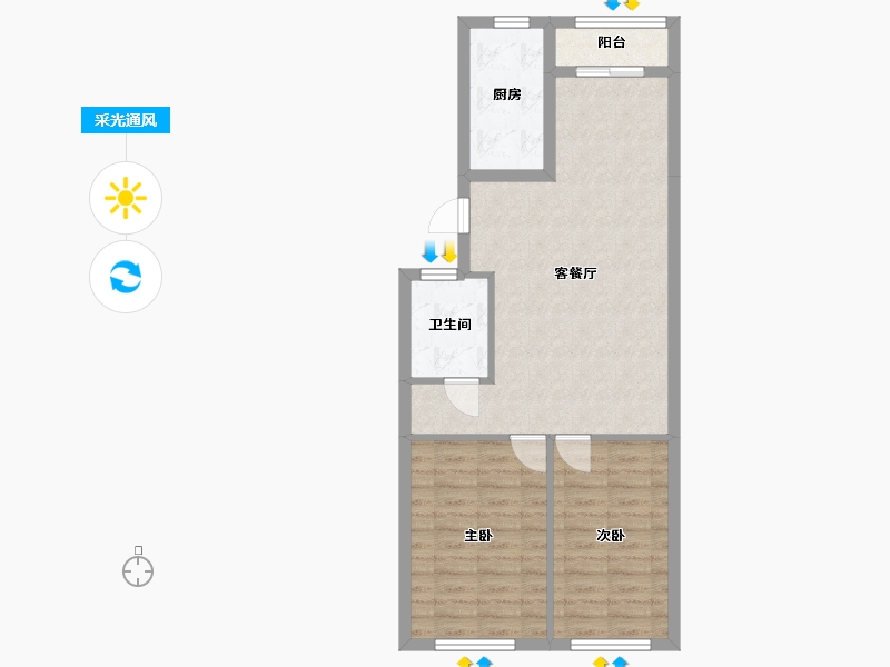 广西壮族自治区-南宁市-嘉和城-75.00-户型库-采光通风