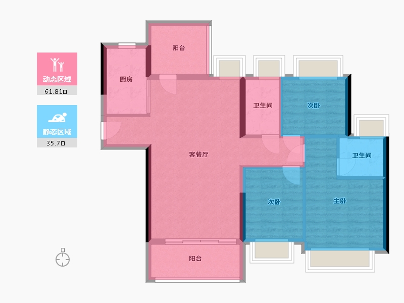 湖南省-郴州市-畔山花园-95.20-户型库-动静分区