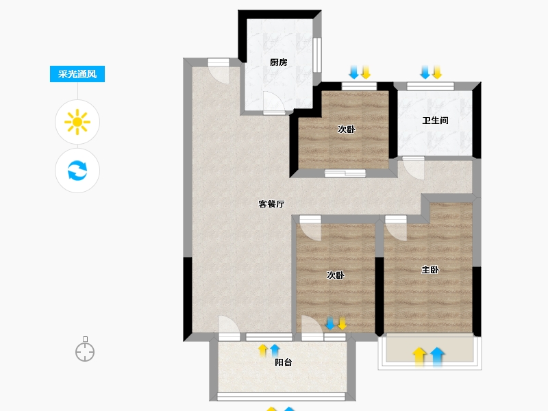 山东省-青岛市-当代通汇阅-67.20-户型库-采光通风