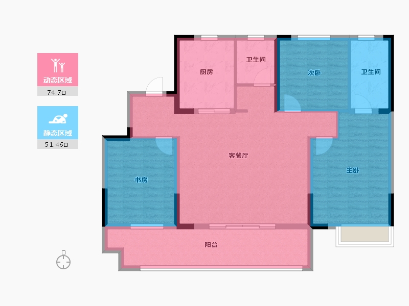 江苏省-盐城市-珺悦府-114.00-户型库-动静分区