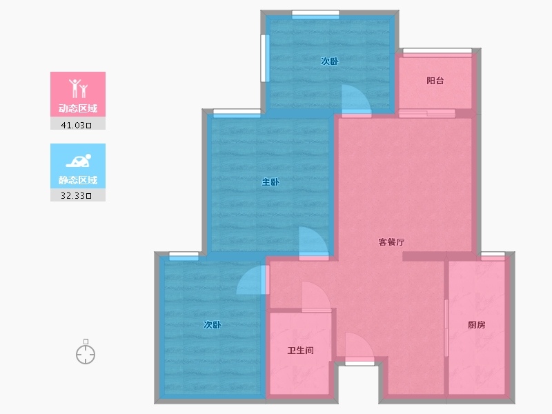 浙江省-杭州市-金盛曼城-84.80-户型库-动静分区