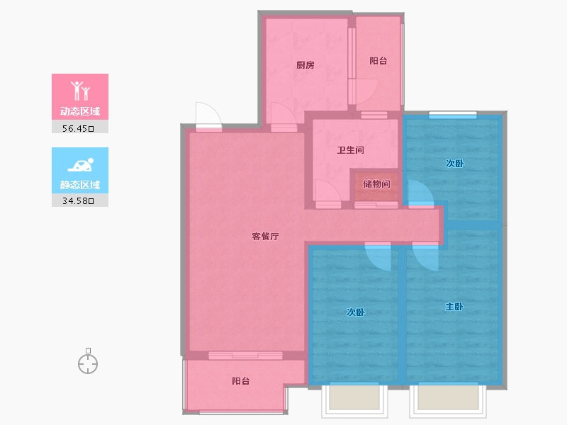 河北省-衡水市-东方明珠-91.20-户型库-动静分区