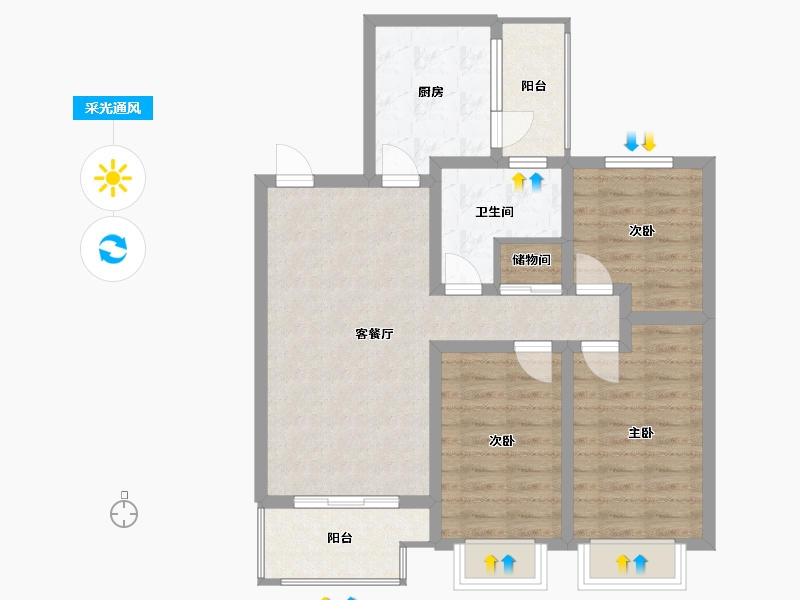 河北省-衡水市-东方明珠-91.20-户型库-采光通风