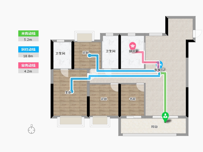 湖北省-武汉市-甘露山文创城-108.00-户型库-动静线