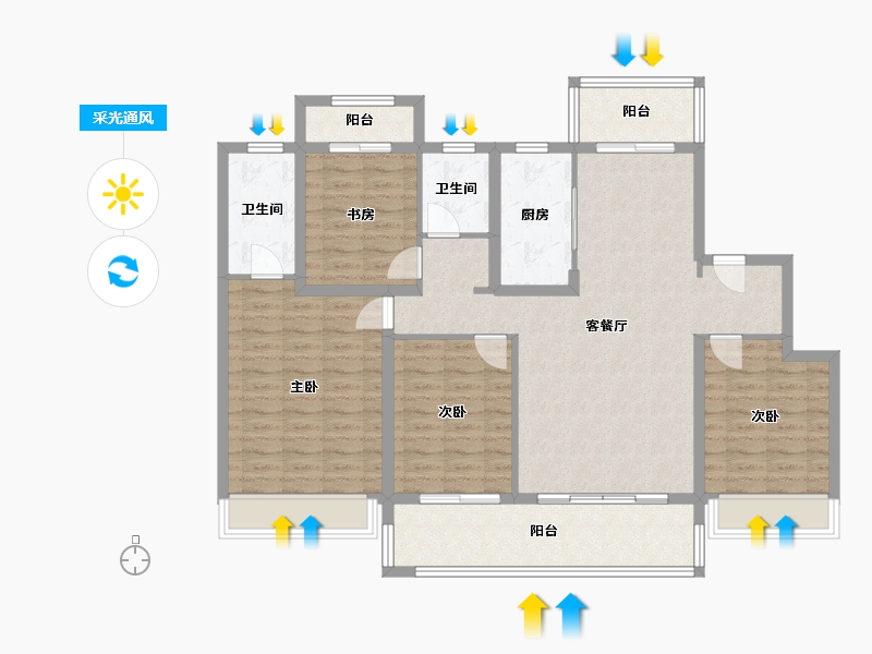 安徽省-六安市-珺临府-119.00-户型库-采光通风