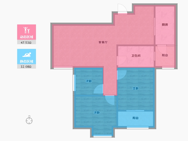 重庆-重庆市-翠湖天地-二期-72.40-户型库-动静分区