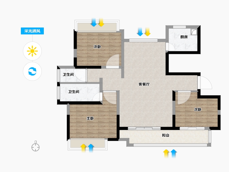 河南省-南阳市-财富世家-102.40-户型库-采光通风