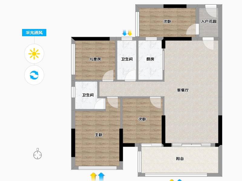 广东省-肇庆市-明珠新城-98.00-户型库-采光通风