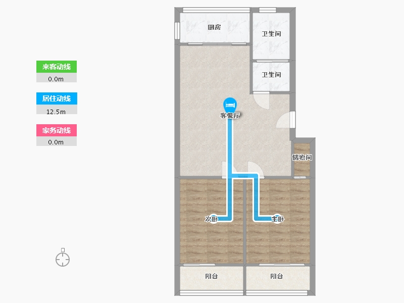 江苏省-南京市-江宁路小区-87.70-户型库-动静线