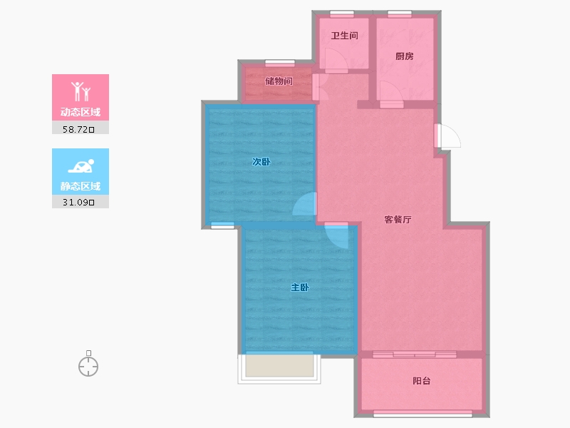 江苏省-南京市-金都华府-80.50-户型库-动静分区