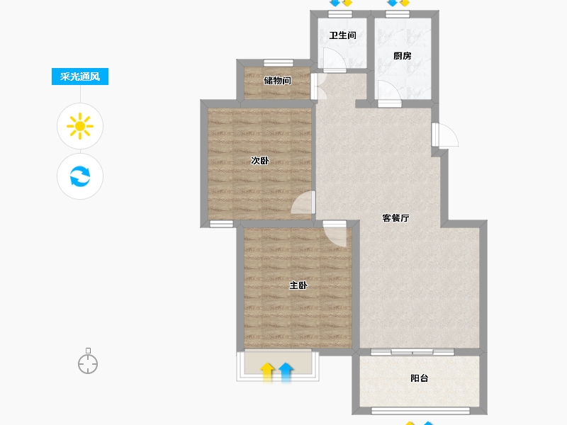 江苏省-南京市-金都华府-80.50-户型库-采光通风