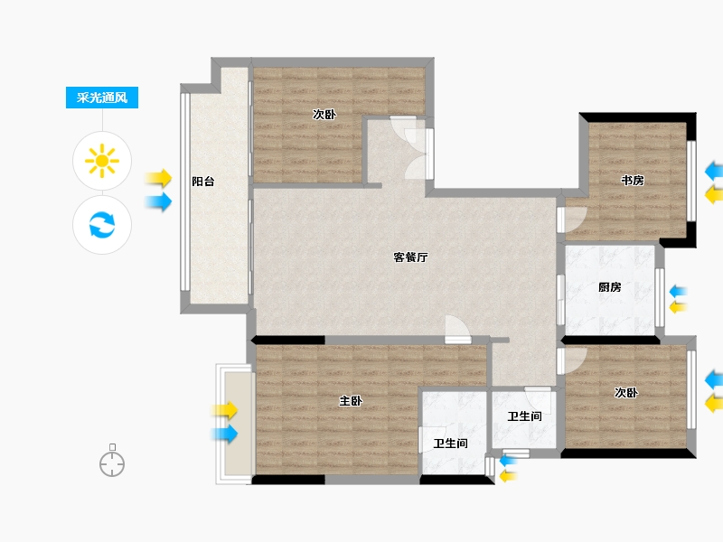 河南省-濮阳市-建业通和府-113.02-户型库-采光通风