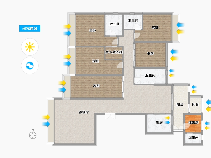 贵州省-贵阳市-中天未来方舟F6组团-200.00-户型库-采光通风