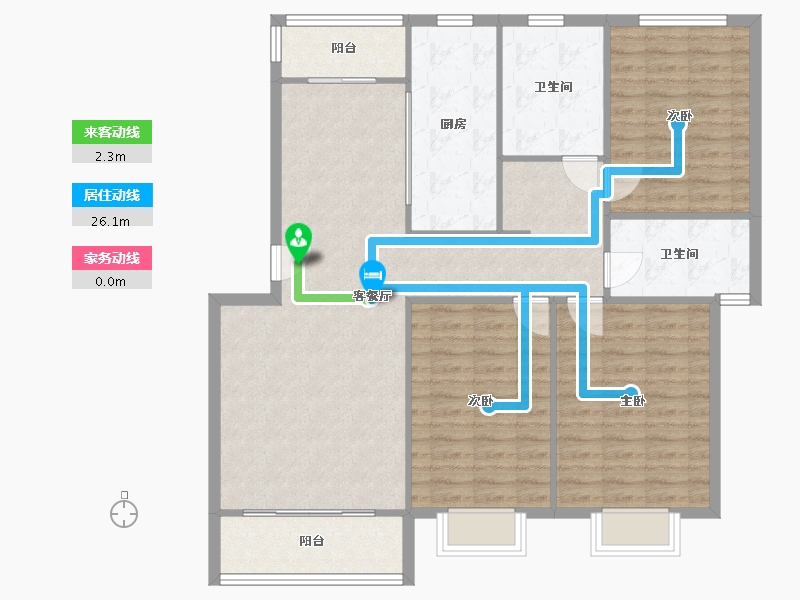 上海-上海市-新高桥春晖苑-137.00-户型库-动静线