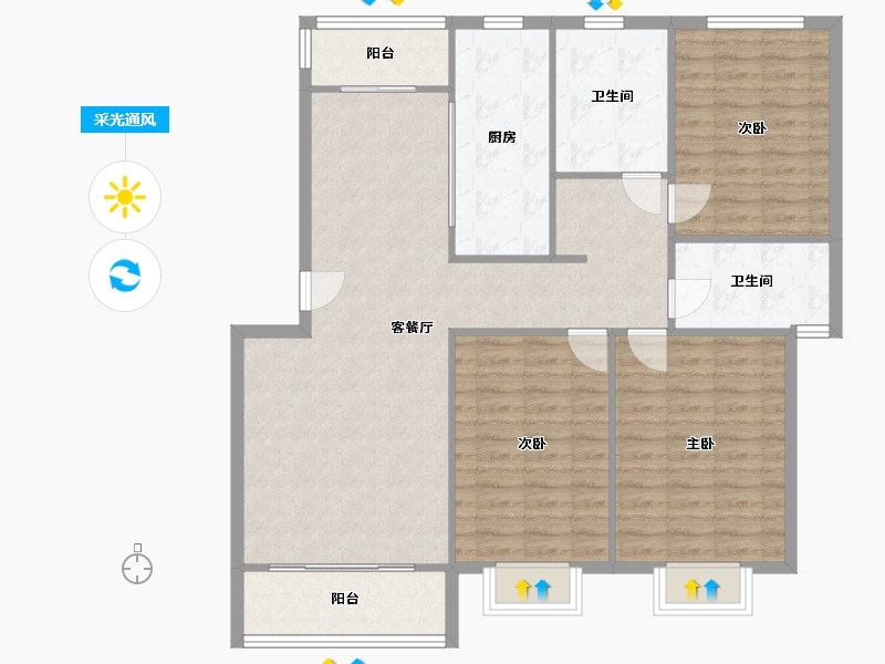 上海-上海市-新高桥春晖苑-137.00-户型库-采光通风