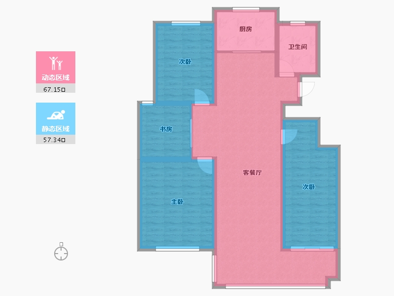 安徽省-宿州市-学府花园-107.00-户型库-动静分区