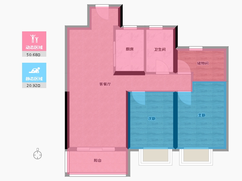 湖南省-湘潭市-五矿万境水岸-79.00-户型库-动静分区